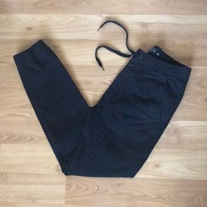 Cuffed Chino Drop Crotch Black Pants